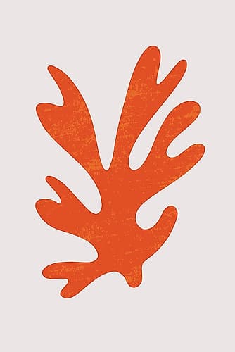 Abstract Red Algae Minimalist Print
