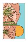 Minimal Desert Sunset Landscape Art Print