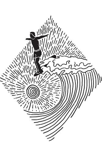 Surfer Line Drawing Beach Print