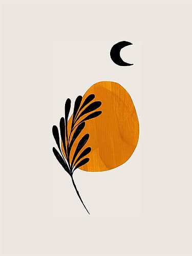 Moon Branch Abstract Art Print