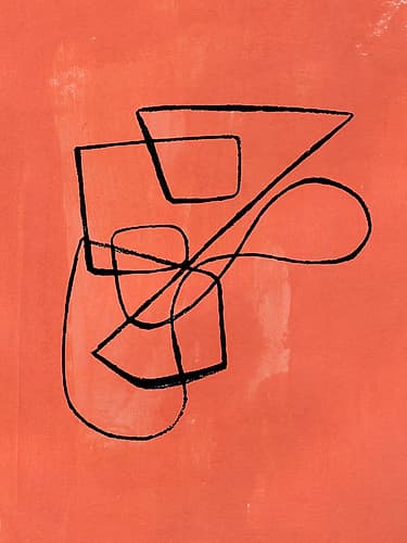 Orange Circuit Abstract Art Print
