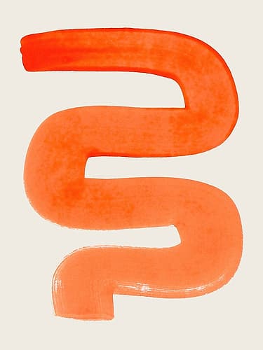 Orange Wiggle Minimalist Print