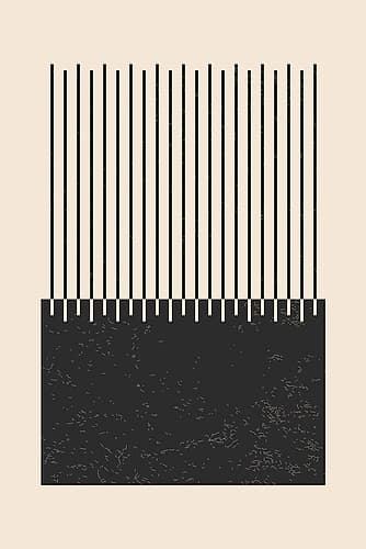 Black And White Line Series #2 Abstract Art Print