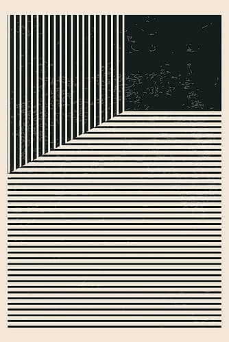 Black And White Lines Series #1 Art Print