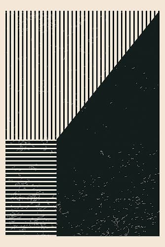 Black And White Lines Series #4 Art Print