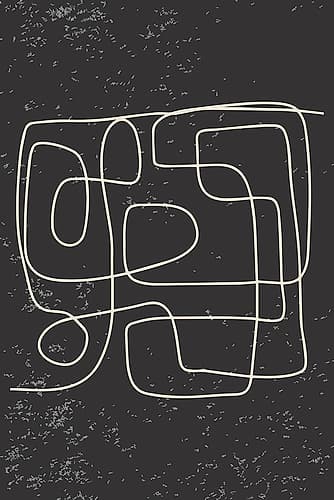 Black And White One Line #2 Art Print