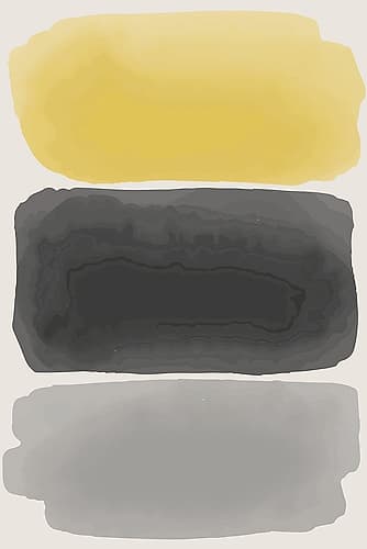 Black And Yellow Watercolor #1 Minimalist Print