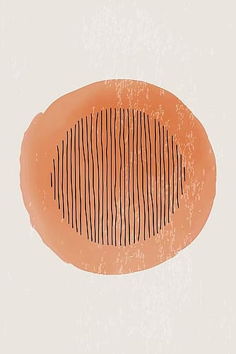 Orange Watercolor Shapes Series #1 Art Print