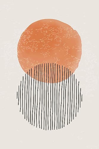 Orange Watercolor Shapes Series #3 Art abstrait reproduction