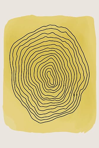 Yellow Watercolor Shapes Series #4 Minimalist Print