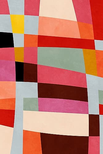 Warm Colors Bauhaus Geometry4 Art Print