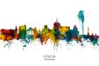 Geneva Switzerland Skyline Art Print