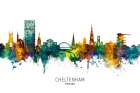 Cheltenham England Skyline Art Print