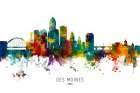 Des Moines Iowa Skyline Art Print