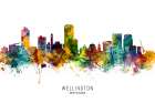 Wellington New Zealand Skyline Art Print