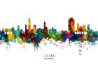 Lugano Switzerland Skyline Art Print