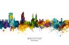 Winterthur Switzerland Skyline Art Print