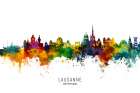 Lausanne Switzerland Skyline Art Print