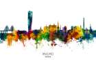 Malmo Sweden Skyline Art Print