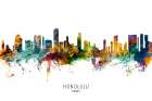 Honolulu Hawaii Skyline Art Print