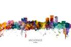 Anchorage Alaska Skyline Art Print
