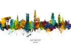 Antwerp Belgium Skyline Art Print