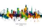 San Francisco California Skyline Art Print
