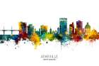 Asheville North Carolina Skyline Art Print