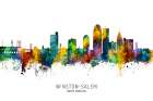 Winston-Salem North Carolina Skyline Art Print