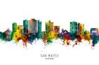 San Mateo California Skyline Art Print