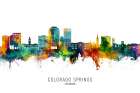 Colorado Springs Colorado Skyline Art Print