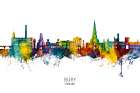 Bury England Skyline Art Print
