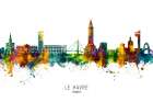Le Havre France Skyline Art Print