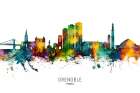 Grenoble France Skyline Art Print