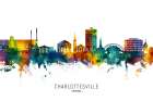 Charlottesville Virginia Skyline Art Print