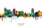 Stamford Connecticut Skyline Art Print