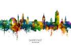 Darmstadt Germany Skyline Art Print