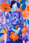 Woman In Flower Garden Art Print
