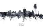 Geneva Switzerland Skyline Art Print