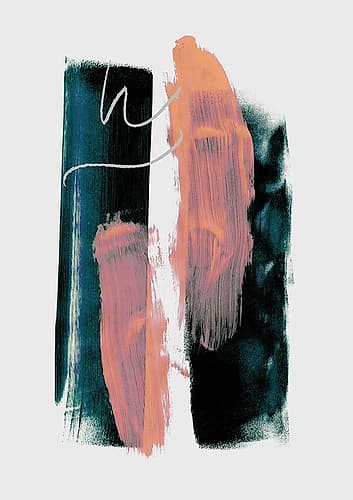 Abstract Brush Strokes 3X A1 Art Print
