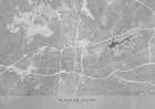 Map of Winston Salem (NC, USA) in gray vintage style Vintage Print