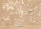 Map of Winston Salem (NC, USA) in sepia vintage style Vintage Print