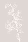 Garran branch with leaves in beige Art Print