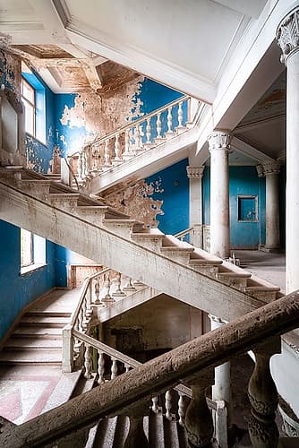 Blue Staircase Art Print