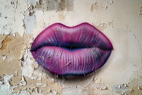 Lips on the Wall European Print