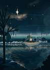 Christmas Camping Art Print by Goed Blauw