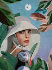 Puffin and Woman Art Print