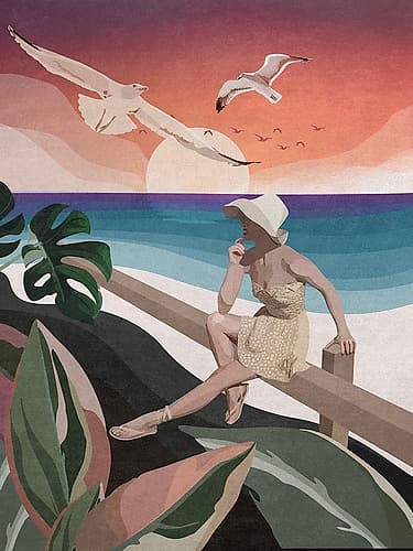 On the Beach Art Print