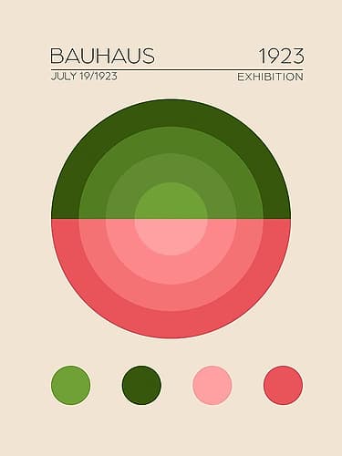 Bauhaus Yesil Daire Minimalist Print