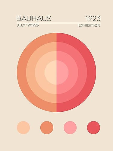 Bauhaus Pembe Daire Minimalist Print